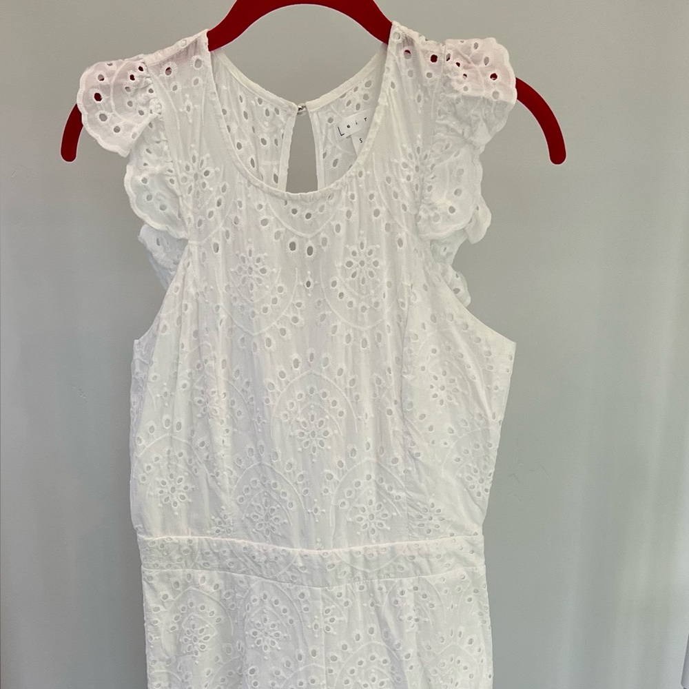 Leith White Eyelet Jumpsuit